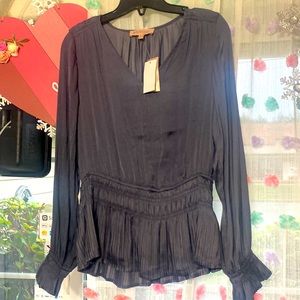 Philosophy silky Blue long sleeved blouse. New with tags, Medium.